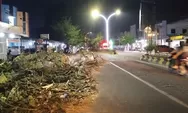 Penebangan Pohon di Jl Andi Djemma Palopo Belum Dibersihkan 2 Hari, Ganggu Lalu Lintas Malam