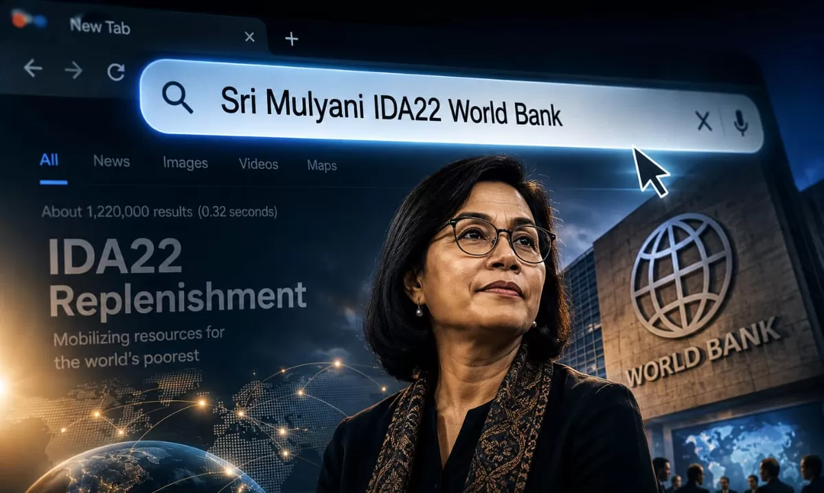 Ilustrasi Sri Mulyani Pimpin IDA22 Bank Dunia, Indonesia Kian Diperhitungkan dalam Keuangan Global. (KabarSatu.id/ gambar disempurnakan oleh AI.)