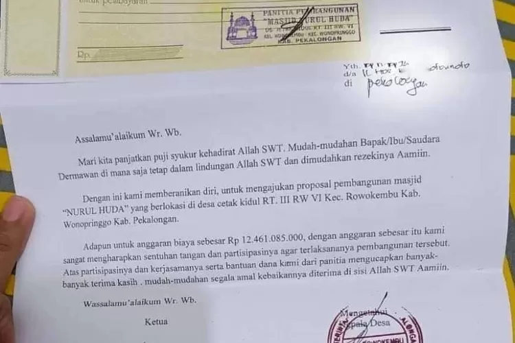 Viral di Media Sosial! Anggaran Proposal Pembangunan Masjid Desa Capai Rp 12 Miliar