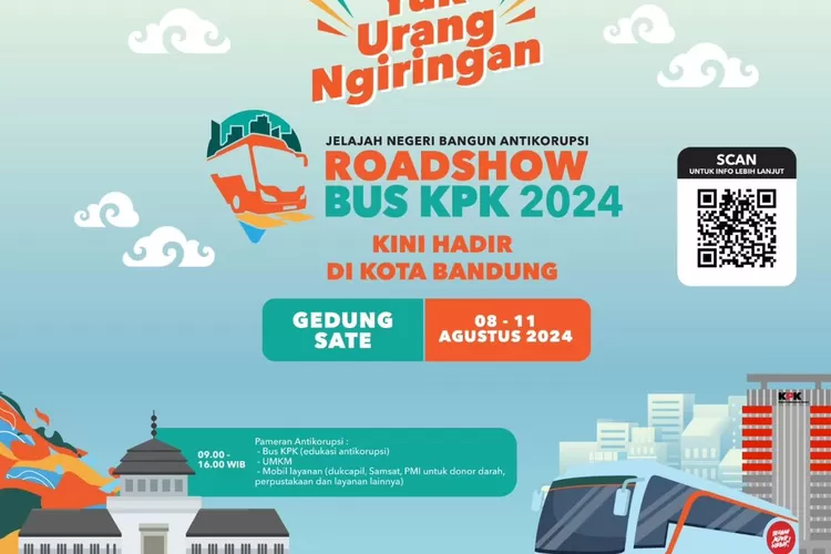 Roadshow Bus KPK datang ke Bandung! Ikuti edukasi antikorupsi, pameran UMKM, dan layanan publik seru, 8-11 Agustus 2024. Jangan ketinggalan! (Humas Bandung / GoraJuara.com)