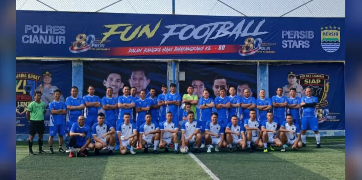 Polres Cianjur jembatani kerinduan suporter dengan skuad Persib. (FOTO: Ist)