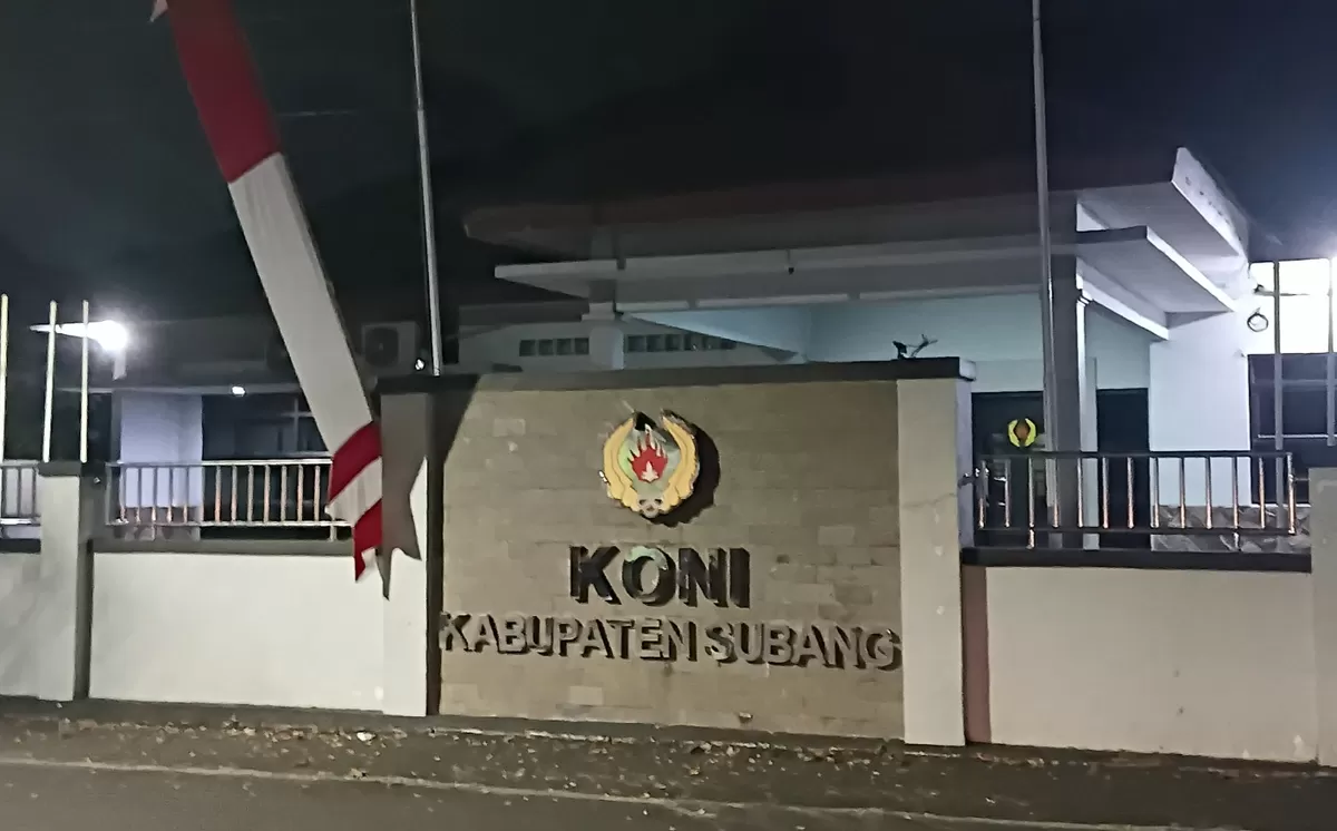 Kantor KONI Kabupaten Subang yang akan menjadi pusat penentuan kepemimpinan baru melalui Musorkablub, dengan 63 hak suara siap memperebutkan kursi panas ketua umum
