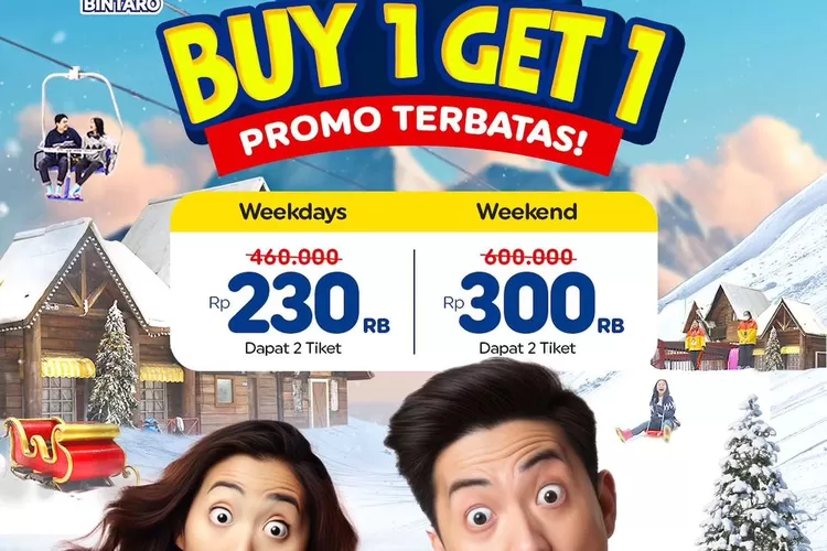 Untuk kamu yang bingung ingin liburan weekend kemana, bisa nikmati promo buy 1 get 1 tiket masuk Trans Snow World Bintaro (Instagram/@giladiskonn)