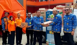 Peduli Korban Bencana Alam, BPN Cibinong Salurkan Bantuan Sembako Melalui BPBD Kabupaten Bogor