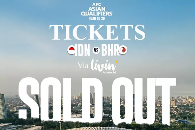Tiket pertandingan Timnas Indonesia vs Bahrain di Kualifikasi Piala Dunia 2926 Asia, pada 25 Maret 2025 ludes terjual. (PSSI/X @TimnasIndonesia)