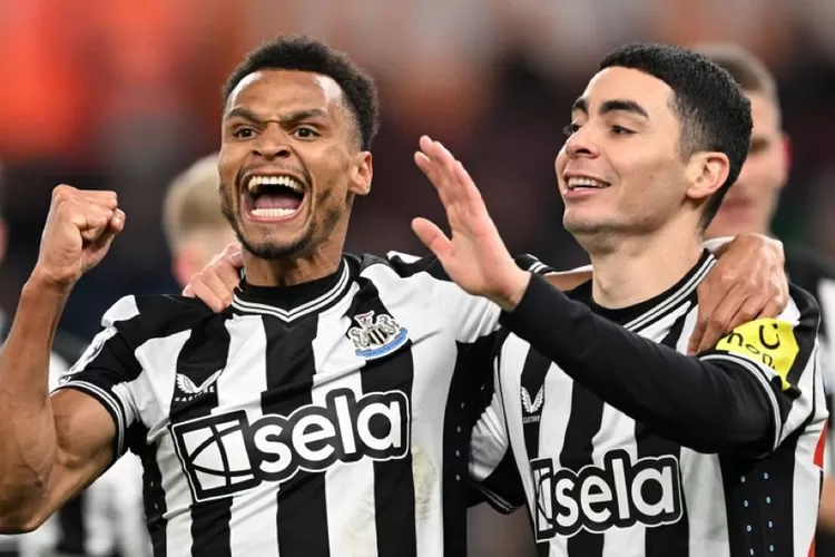 Pemain Newcastle Untited Rayakan Gol (X NUFC)