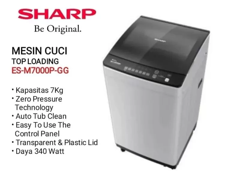 Sharp mesin cuci top loading ES-M700P-GG