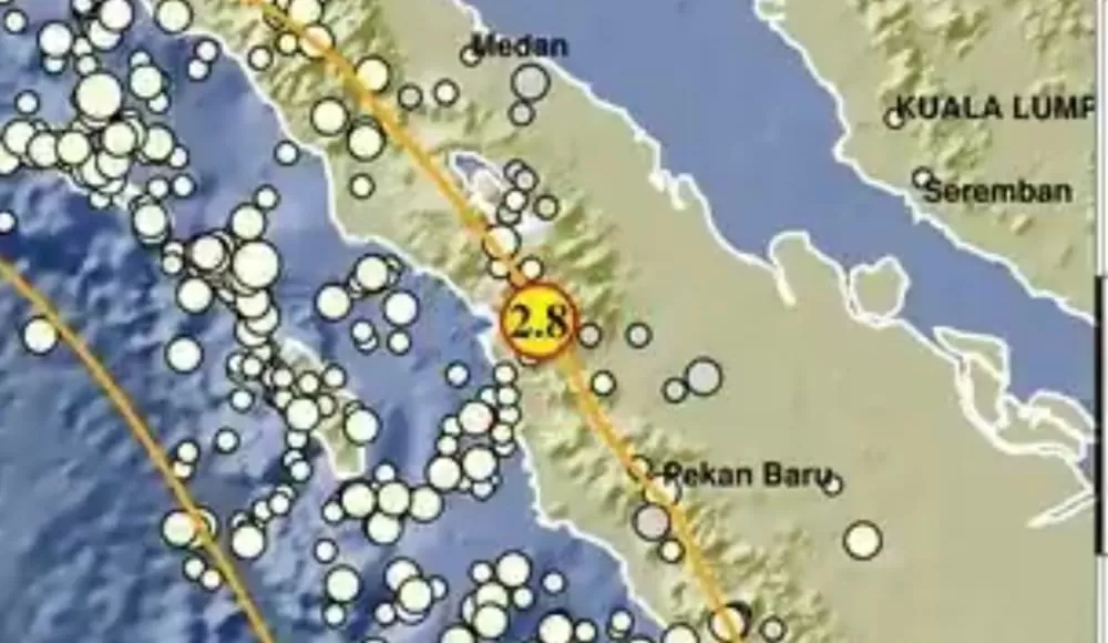 Gempa di wilayah Tapanuli Selatan, Sumatera Utara, Rabu (31/02/2023). (bmkg)