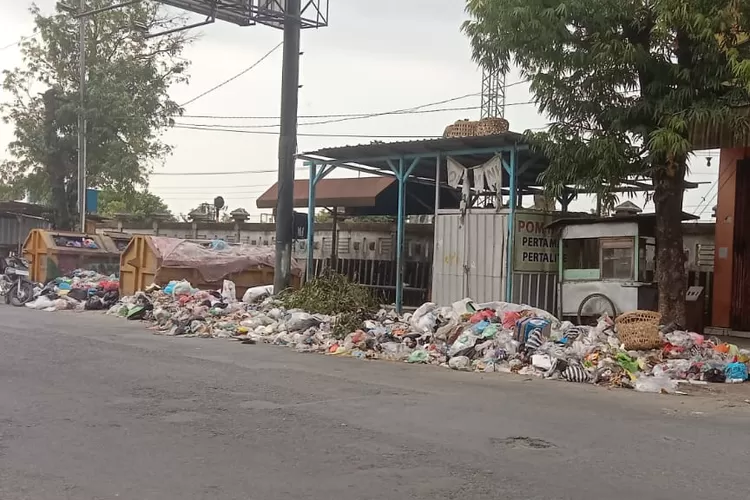 Tumpukan sampah berserakan di tempat pembuangan sementara di Kaliwungu yang tidak terangkut Kamis 26 september 2024. (edi prayitno/kontributor Kendal)