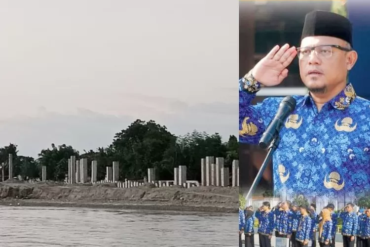 Pekerjaan PT SMS di Sungai Palu. Foto insert: Kabalai Dedy Yudha Lesmana.