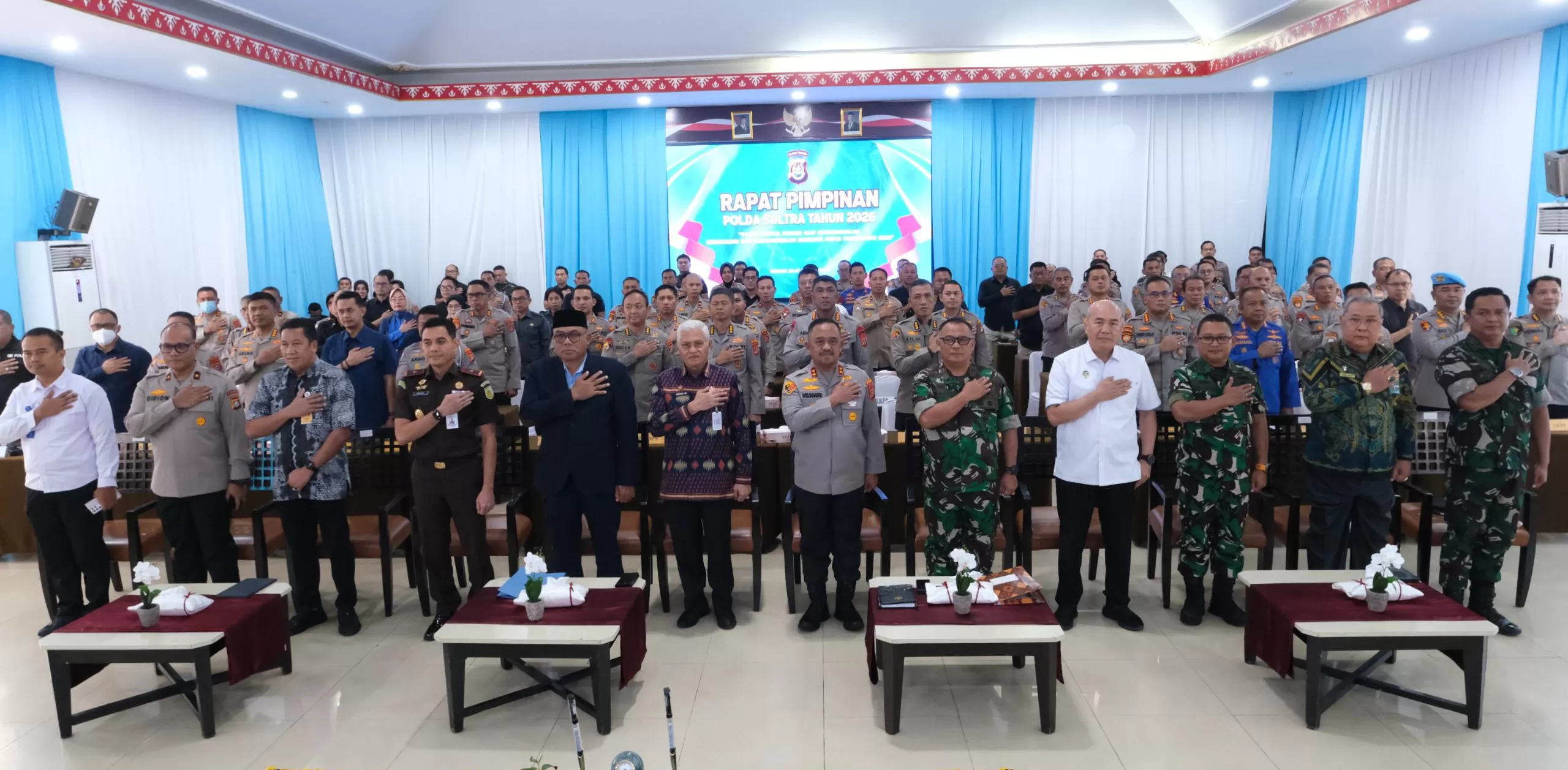 Rapim Polda Sultra yang dihadiri jajaran forkopimda