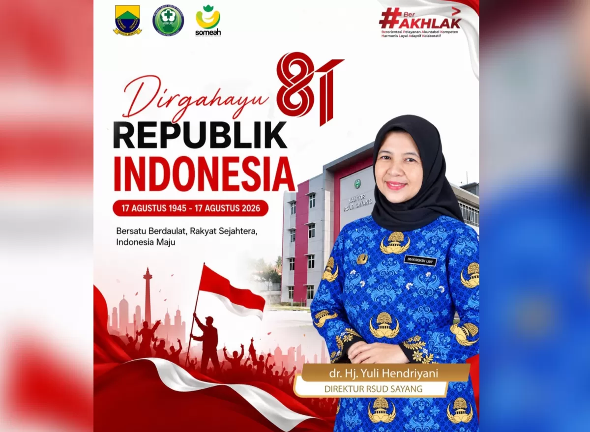 Direktur RSUD Sayang Cianjur dr. Hj. Yuli Hendriyani tegaskan pelayanan kesehatan berbasis nilai BerAKHLAK dalam momentum perayaan HUT ke-81 Republik Indonesia. (FOTO: Ist)