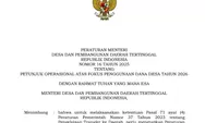 Pemerintah Resmi Terbitkan Permendesa Nomor 16 Tahun 2025: Ini Fokus Penggunaan Dana Desa Tahun 2026