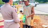 Wujud Kepedulian, Polwan Polresta Barelang Sapa Warga Sungai Panas dan Bagi Bantuan Pangan
