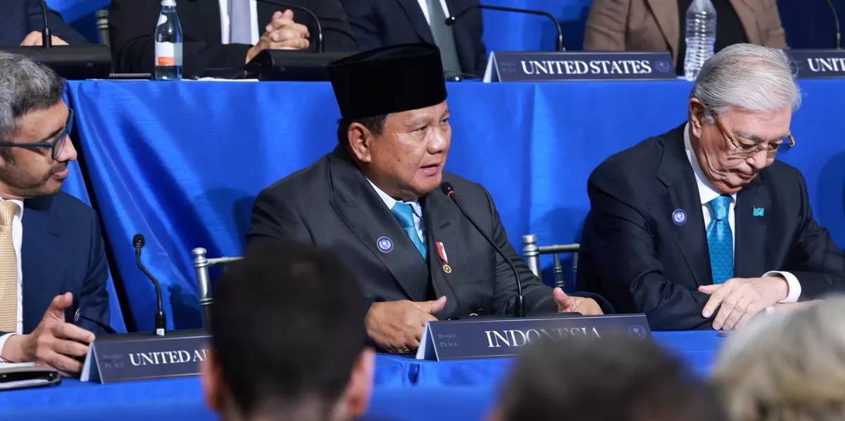 Presiden Republik Indonesia Prabowo Subianto menegaskan komitmen Indonesia dalam mendukung terwujudnya perdamaian di Palestina melalui partisipasi aktif dalam Dewan Perdamaian atau Board of Peace. (Kalimantansatu.com/Dok. Tim Media Presiden Prabowo Subianto)