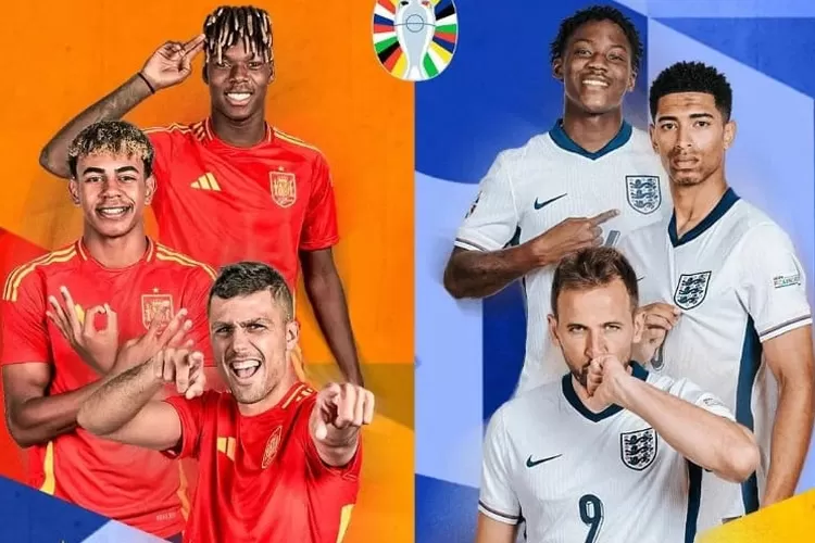 Ilustrasi Spanyol vs Inggris di Final EURO 2024 (Instagram.com/@)