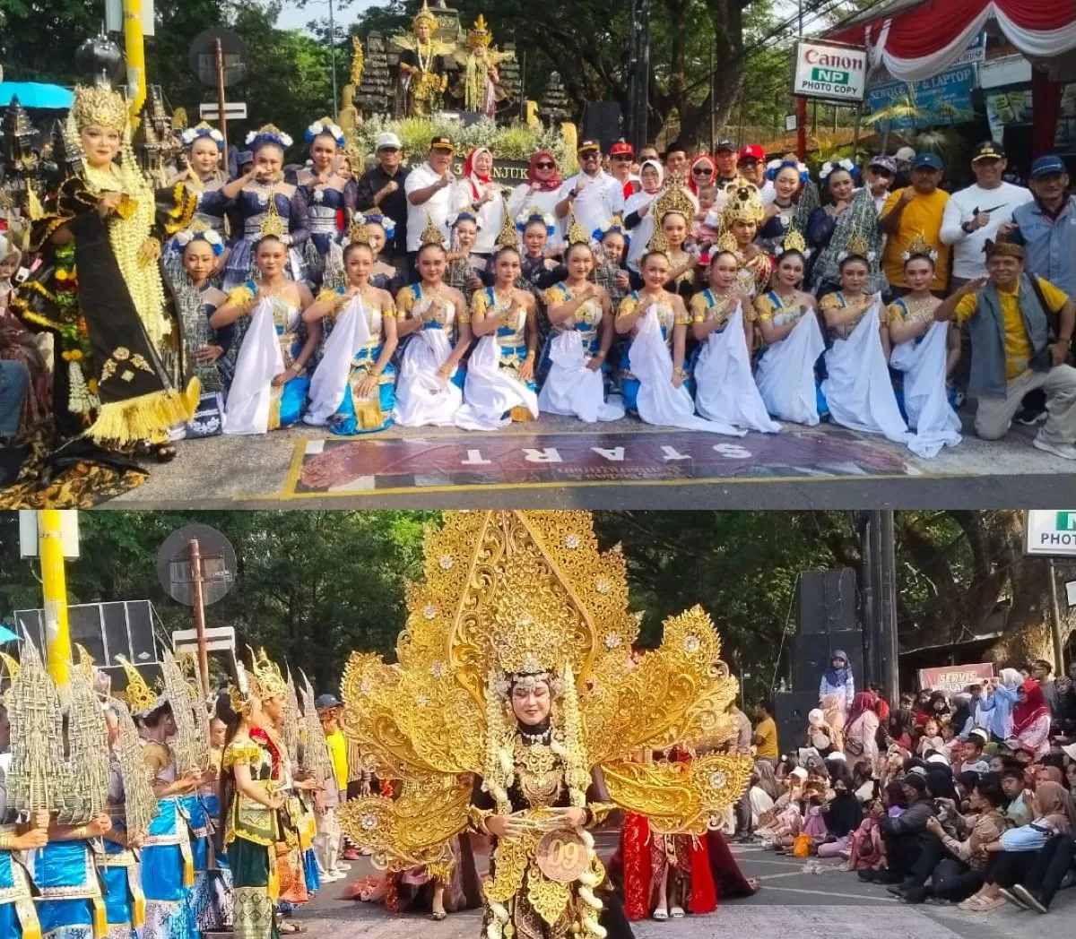 Para siswa SMKN 3 Jombang saat mengikuti pawai budaya (Miftah Anani/SketsaNusantara.id)