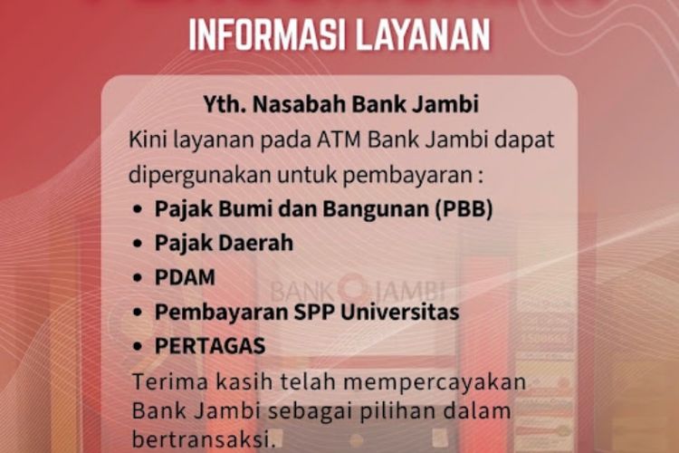 Bank Jambi Kembali Beroperasional, Layanan ATM Sudah Bisa Digunakan