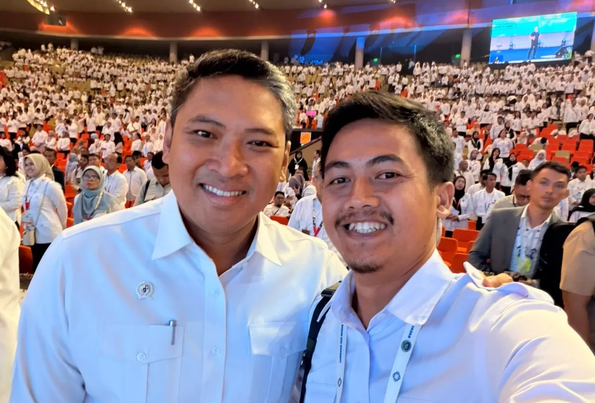 Ketua DPD Tani Merdeka Indonesia Cianjur, Hasan Munadi bersama Kepala BGN Dr. H. Sudaryono. (FOTO: Ist)