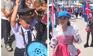 Antraksi Terbaik Drum Band Anak TK dan SD Untuk Menghibur Warga pada Pawai Kemeriahan HUT RI di Toba