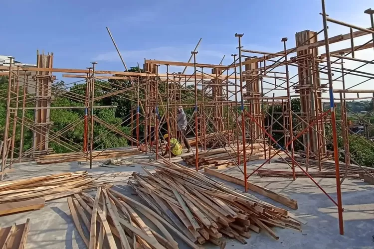 Progres pembangunan Kantor Kelurahan Bojongsari Baru, Kecamatan Bojongsari Kota Depok. (DOKUMEN PEMKOT DEPOK)