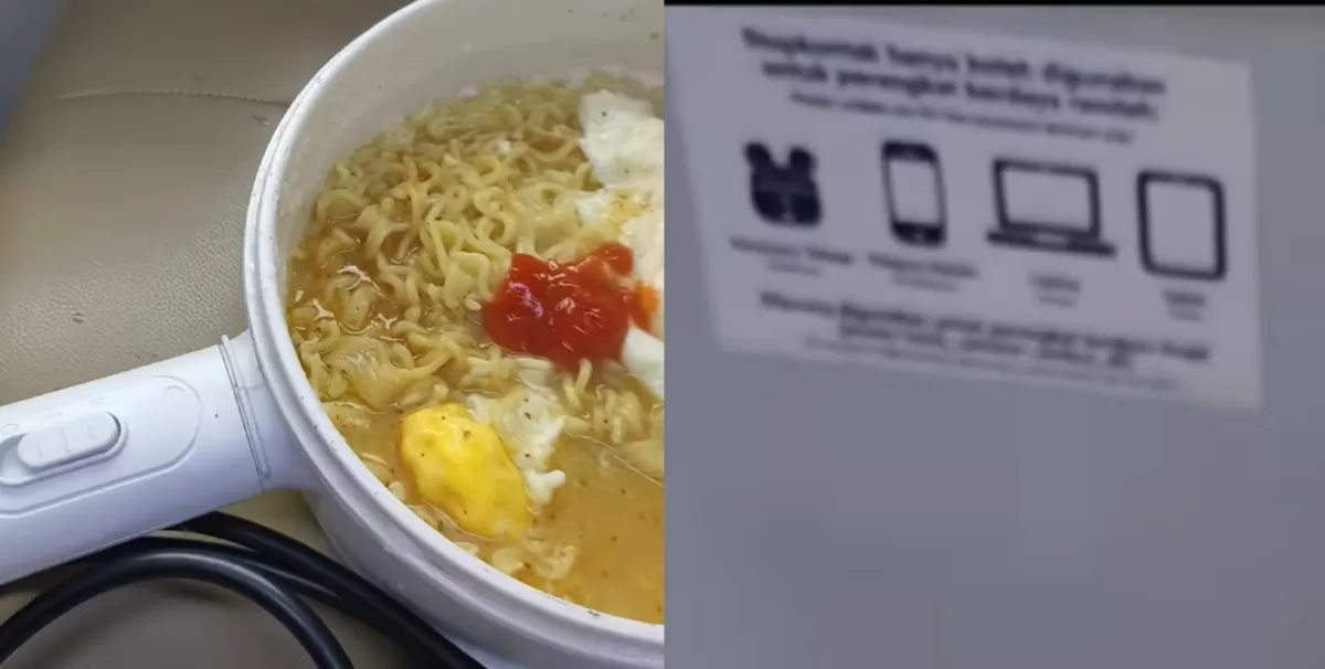 Viral Penumpang KA Pakai Colokan Kereta untuk Masak Mi Instan, KAI: Membahayakan Keselamatan. (Foto: Threads @purbamuharni)