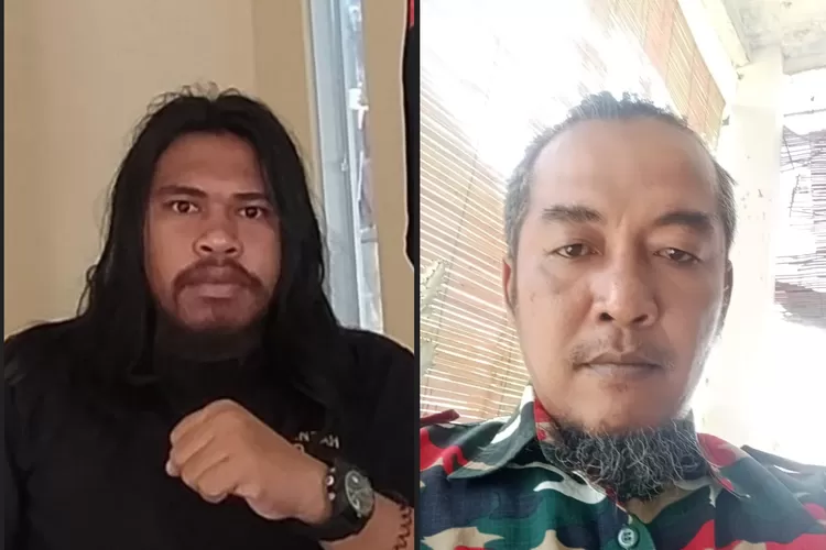 Aktivis GRD-KK Morowali, Amrin (kiri), Irwan dari laskar merah putih (kanan) (One (Metrosulteng))