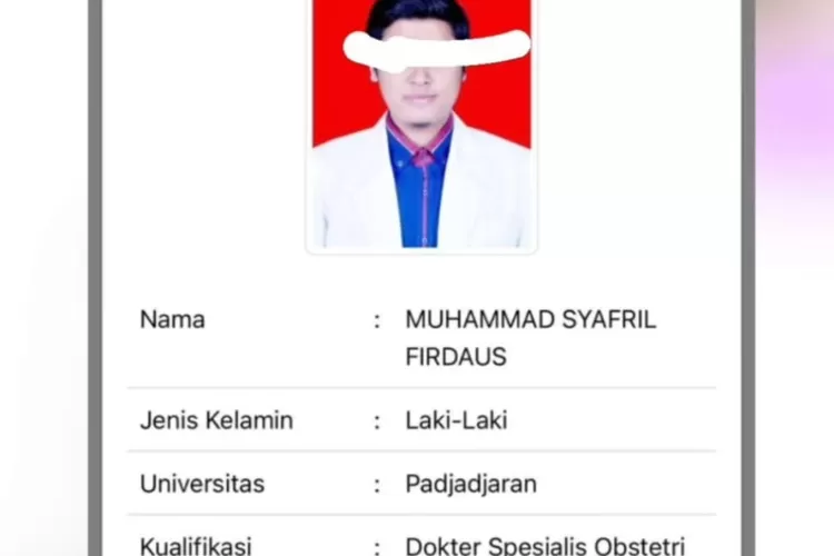 Beredar Screenshoot STR Dokter Kandungan Garut yang diduga lakukan pelecehan seksual kepada para pasien USG di Kliniknya