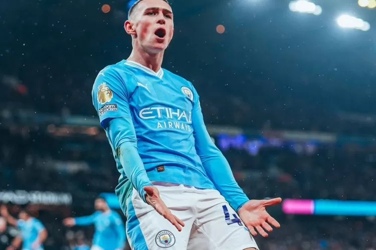 Selebrasi Phil Foden usai cetak gol ke gawang Tottenham Hotspur, Minggu (03/11/23) malam WIB. (Instagram @mancity)