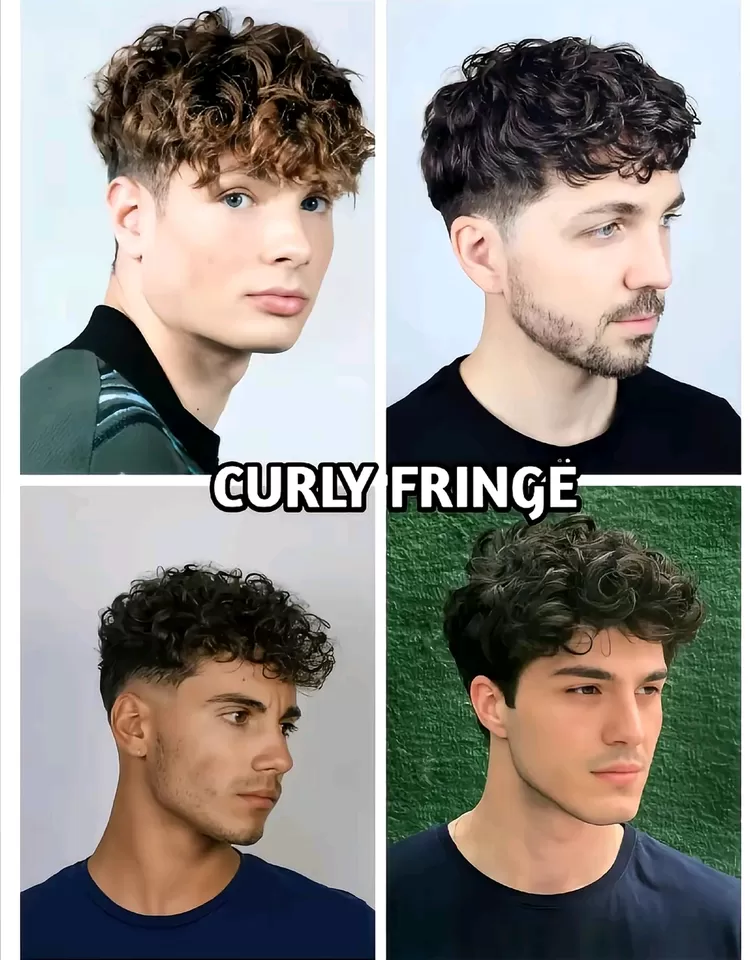 Potongan Rambut Curly Fringe