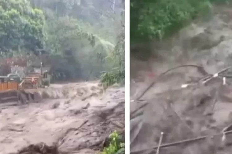 Banjir Bandang Terjang Wisata Guci Tegal.