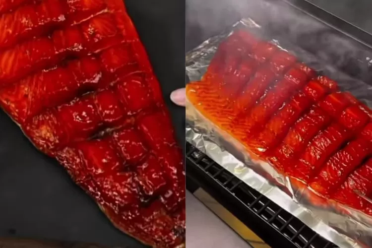 Salmon candy viral di TikTok, camilan unik yang bikin penasaran banyak orang.  (TikTok/tasyiiathasyia)
