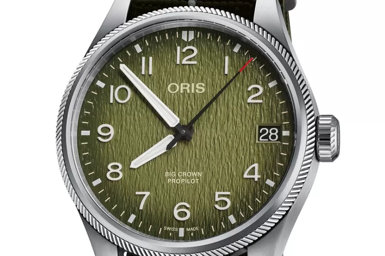 Jam Tangan Oris Big Crown ProPilot Dial Hijau Bertekstur