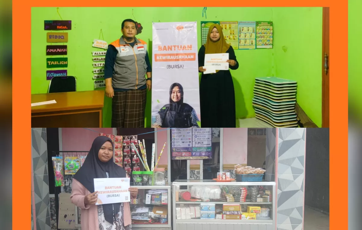 Rumah Zakat beri bantuan modal usaha konter. (FOTO: Istimewa)