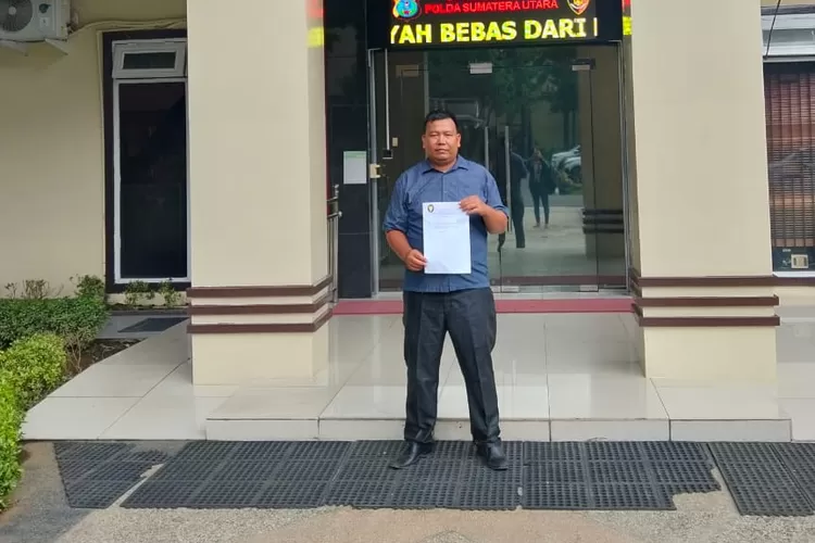 Tim DPC Perkumpulan Penjara Labuhanbatu raya saat antar kan dumas ke Polda sumut