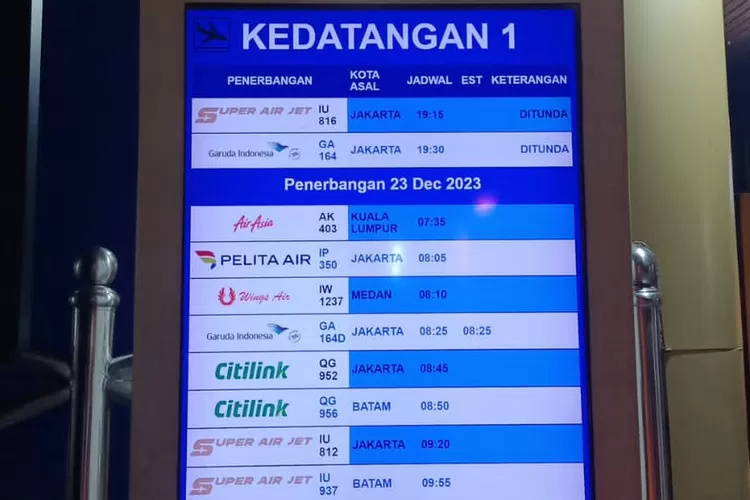 Dampak Erupsi Gunung Marapi Sumbar, 15 Penerbangan dari Bandara Internasional Minangkabau Dibatalkan (Jefrimon/Harianhaluan.com)