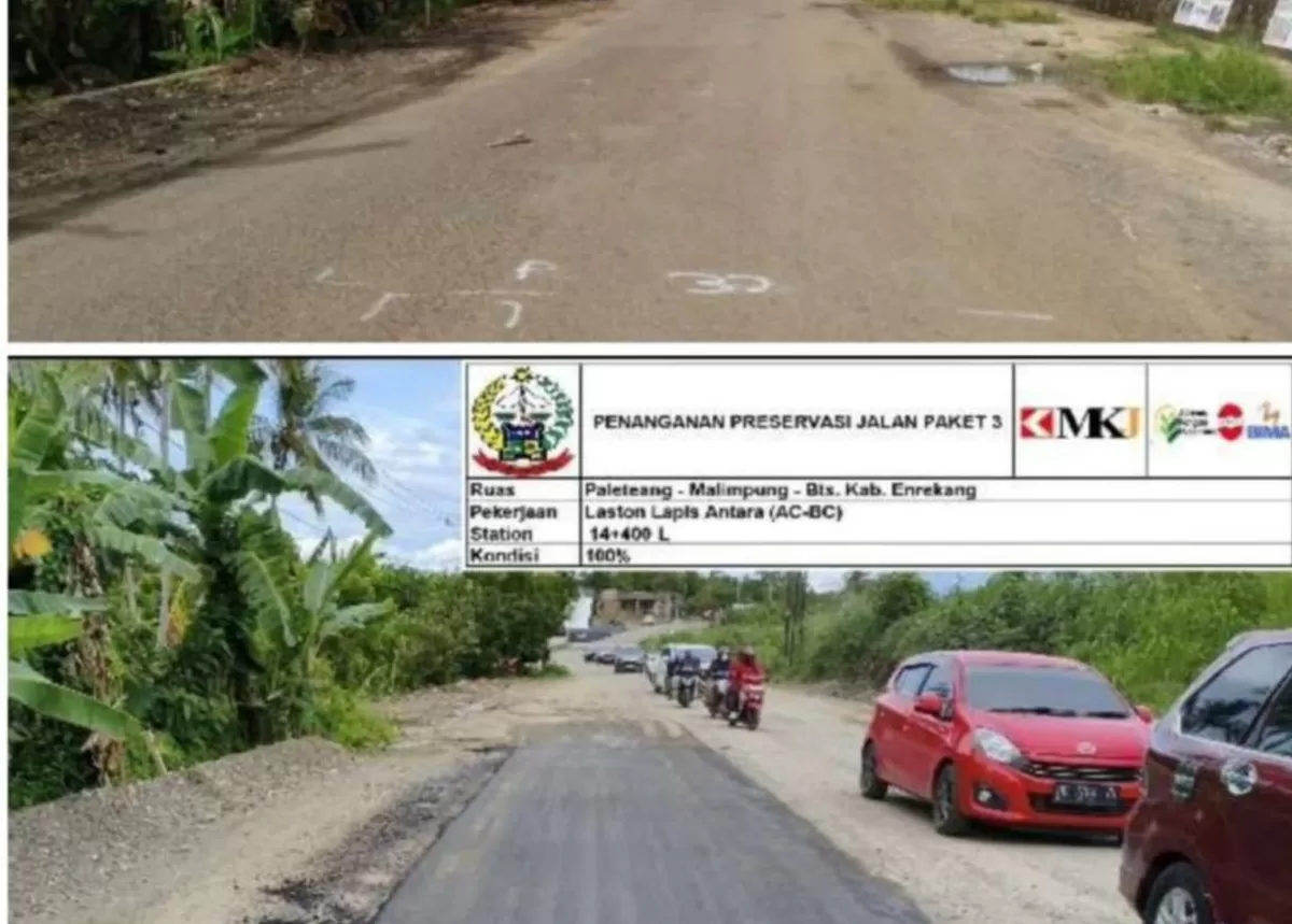 Perbaikan jalan Ruas Paleteang&ndash;Malimpung Enrekang.