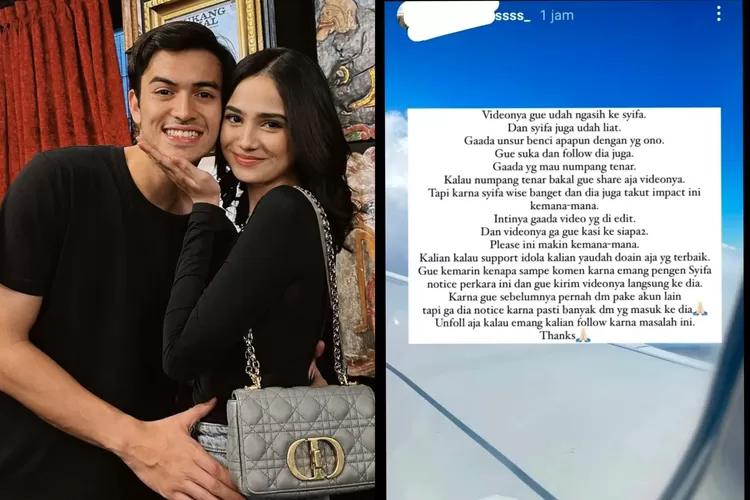 Klarifikasi Penyebar Video Diduga Rizky Nazar dan Salshabilla Andriani Selingkuh Telah Dikirim Sacara Langsung Pada Syifa Hadju  (GenzDaily/dok: Instagram @lambe__danu @syifahadju)