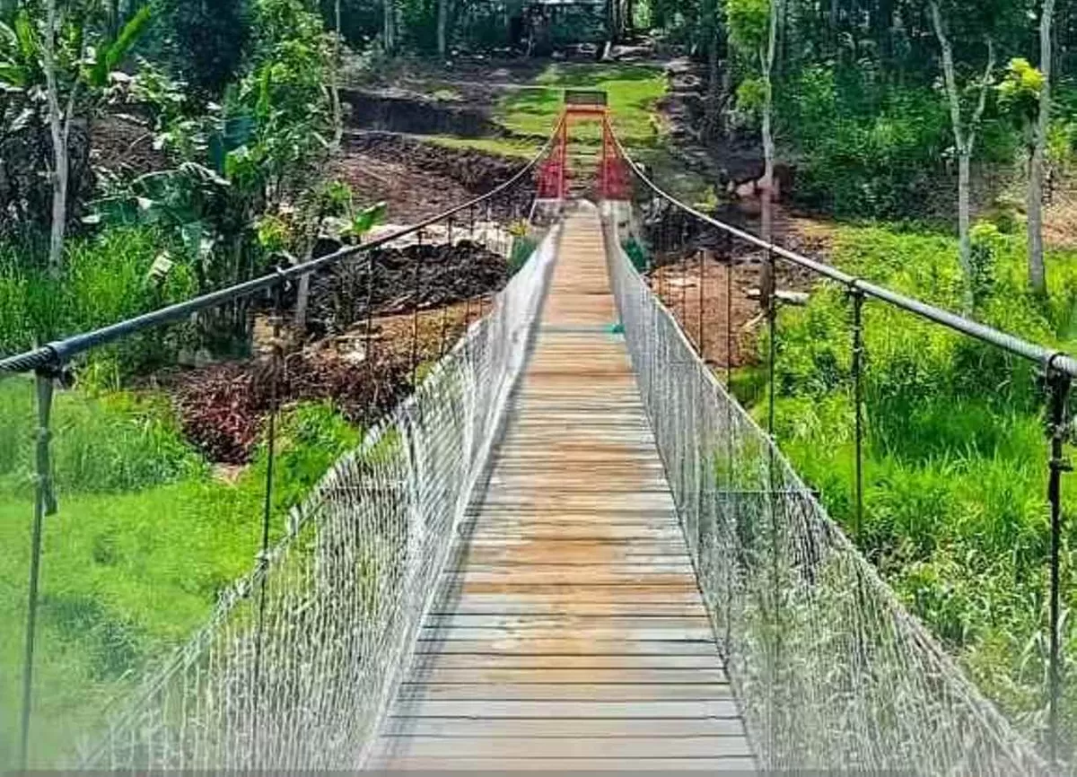 Salah satu jembatan gantung di Termangu menghubungkan Desa Trenyang, Kecamatan Sumberpucung, dengan Desa Mangunrejo, Kecamatan Kepanjen, Kabupaten Malang.