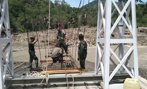 Progres Pembangunan Signifikan, Jembatan Gantung 120 Meter di Burlah Aceh Tengah Segera Sambungkan Empat Desa
