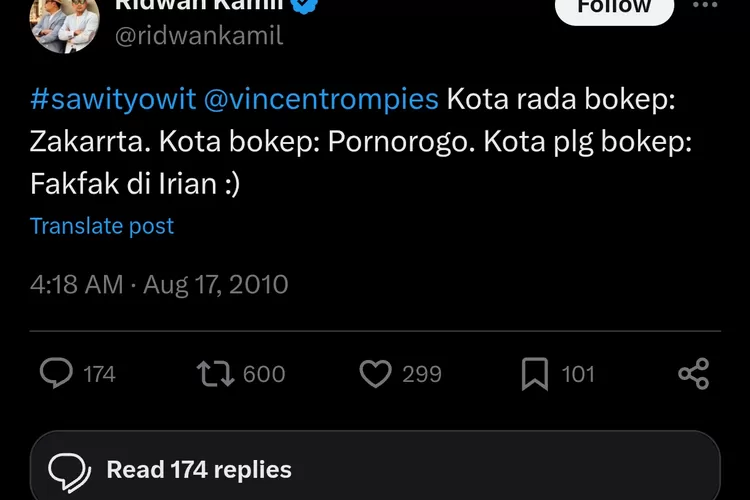 Cuitan lawas Ridwan Kamil di X (dulu Twitter) kembali viral usai isu selingkuh mencuat