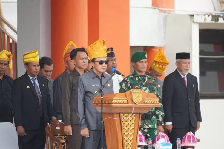 Upacara peringatan Hari Pahlawan di Kabupaten Touna dipimpin Bupati Touna, Ilham Lawidu. 