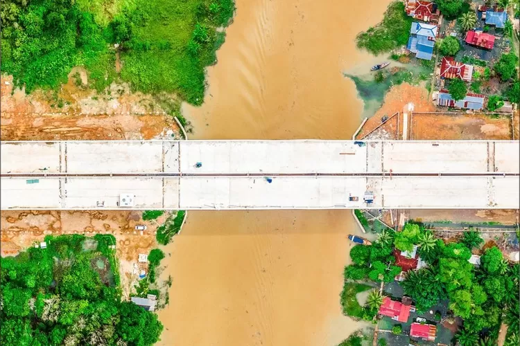 Ilustrasi Jembatan Musi V yang hadir diruas Jalan Tol Kapal Betung, Sumatera Selatan. Proyek ini diketahui menggunakan 99 persen produk lokal (Instagram: waskita.sriwijaya.tol)