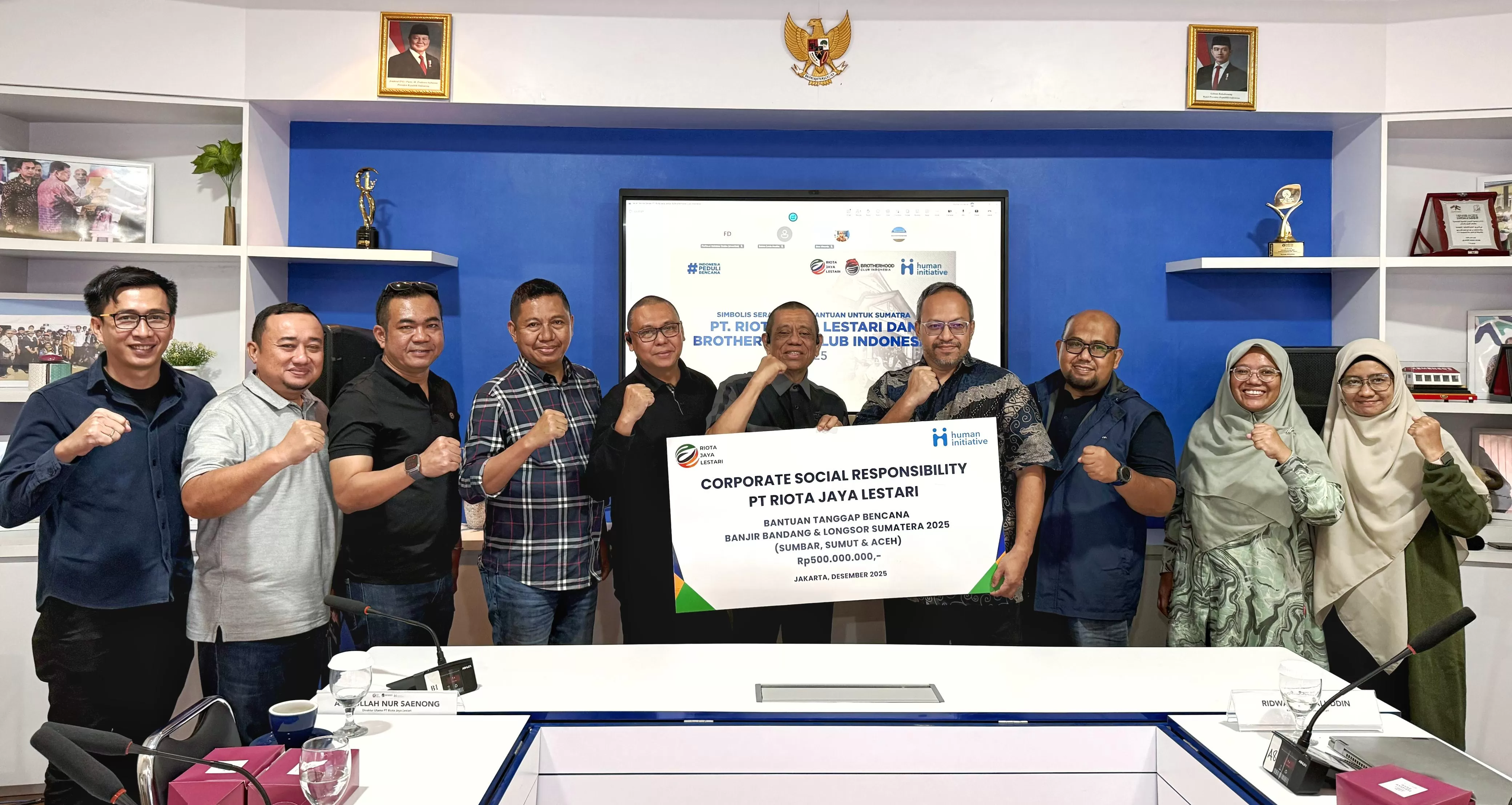 PT Riota Jaya Lestari Salurkan Bantuan Rp500 Juta untuk Korban Bencana di Sumatera Barat, Sumatera Utara, dan Aceh