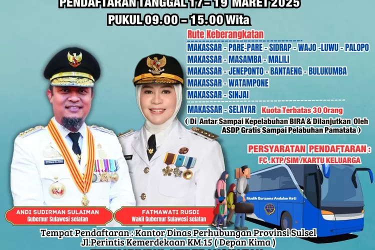 Mudik Gratis Pemprov Sulsel