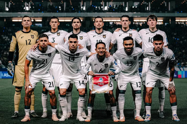 Skuad Timnas Indonesia saat menghadapi Jepang di Kualifikasi Piala Dunia 2026 (Dok instagram.com@dean11james)