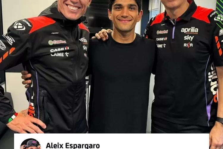 Sebuah unggahan di media sosial X milik Aleix Espargaro tentang bergabungnya Jorge Martin ke Aprilia racing  (Instagram @motogp)