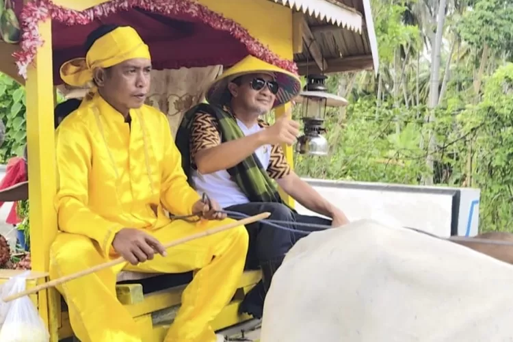 Bupati Touna Ilham Lawidu ikut dalam karnaval sapi dalam rangka rayakan HUT Touna