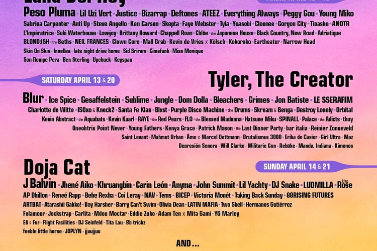 Line Up Coachella 2024, Daftar Lengkap Musisi Akan Tampil dalam