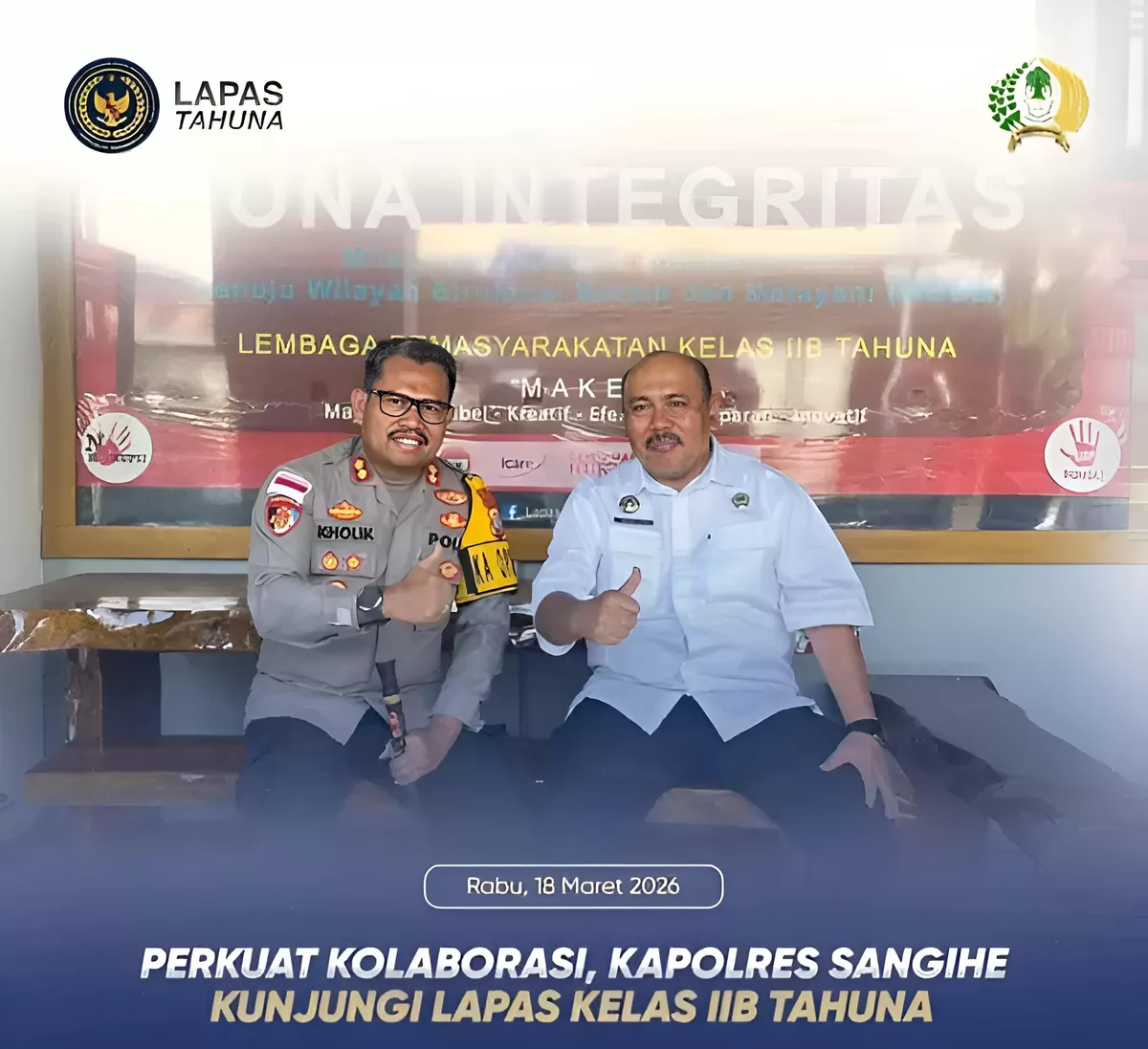 Kalapas Tahuna Bersama Kapolres Kepulauan Sangihe
